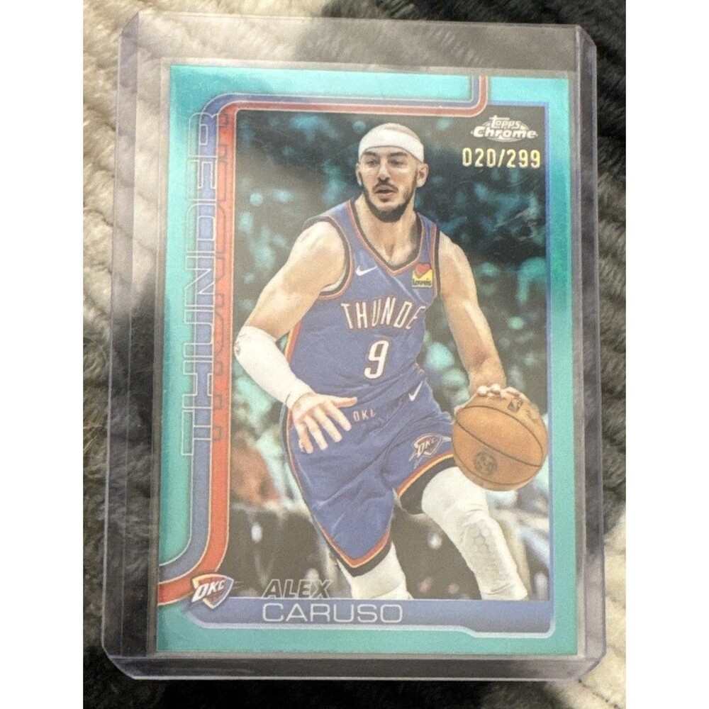 2025-26 Topps Chrome Basketball Alex Caruso Teal Refractor 20/299 #170